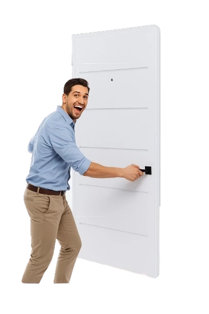 Persona abriendo una puerta